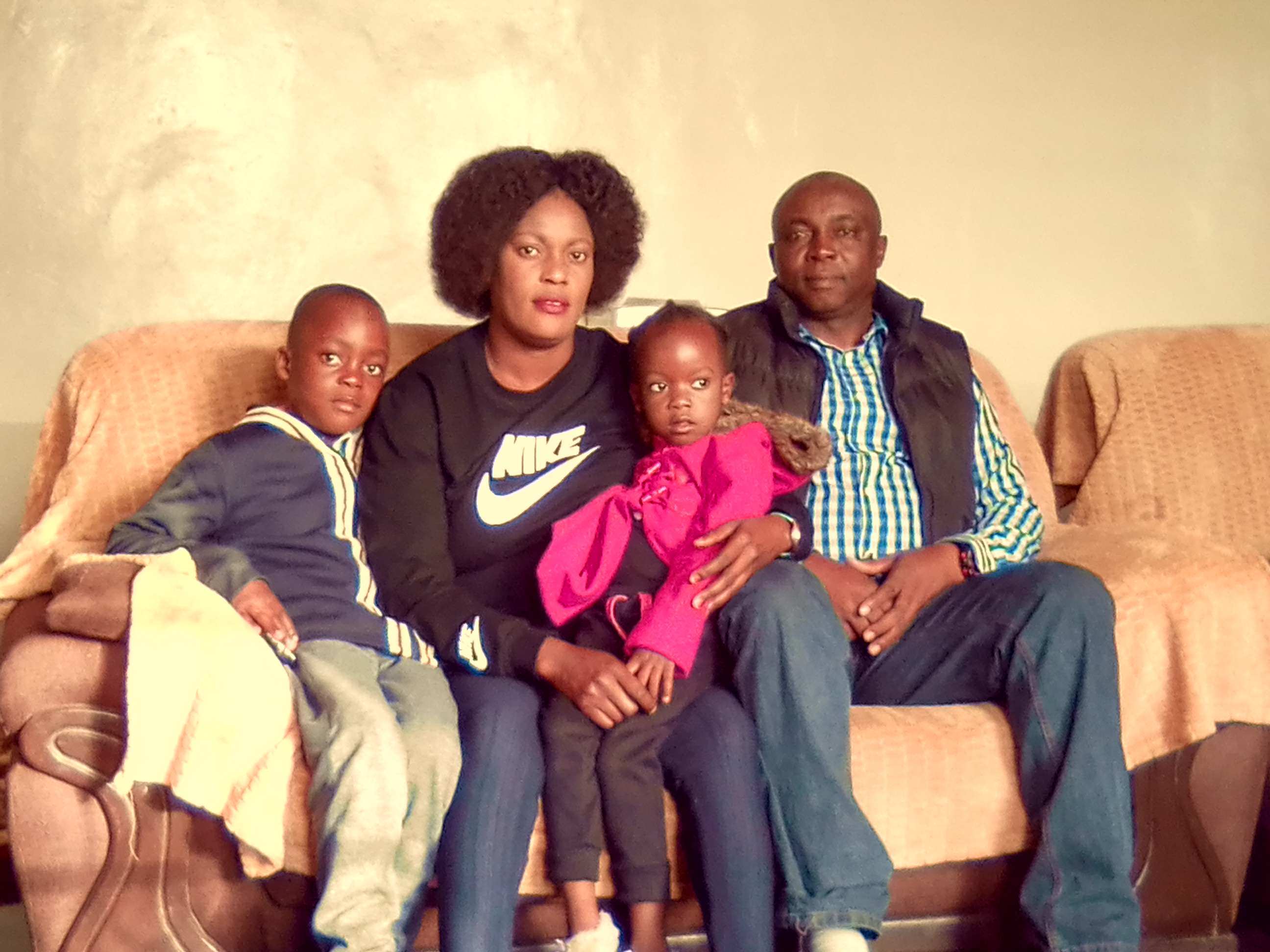 Aggrey Chiyangi with wife and family 